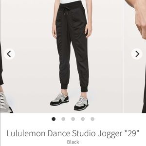 Lululemon dance studio jogger 29” black sz 6